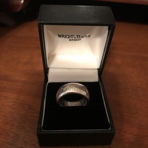 Wright & Teague, London unisex silver poesy ring
